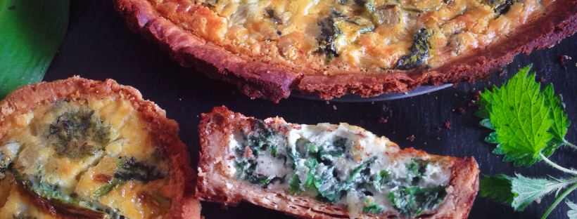 nettle and wild garlic quiche
